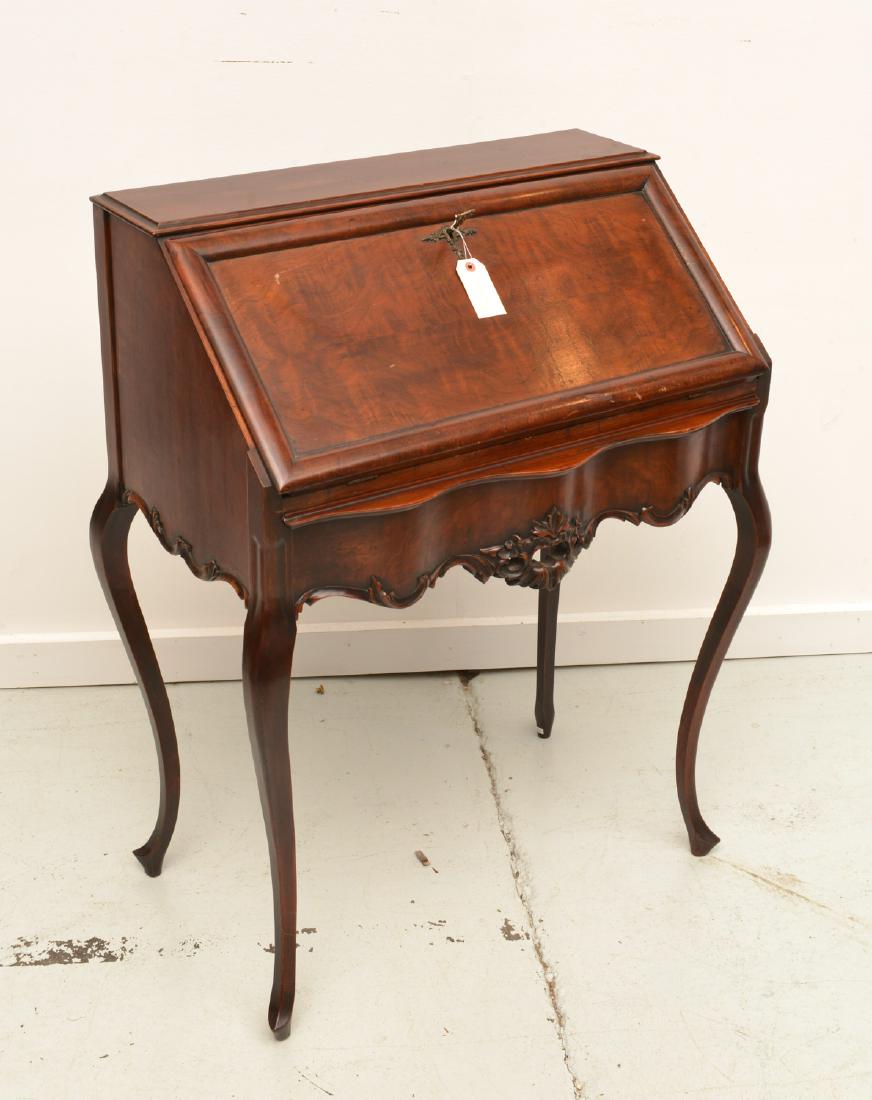 Late Victorian lady's carved slant front desk (1 of 9)