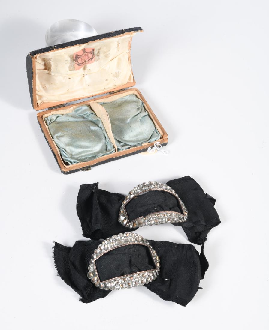 Pair antique American paste shoe buckles (1 of 9)