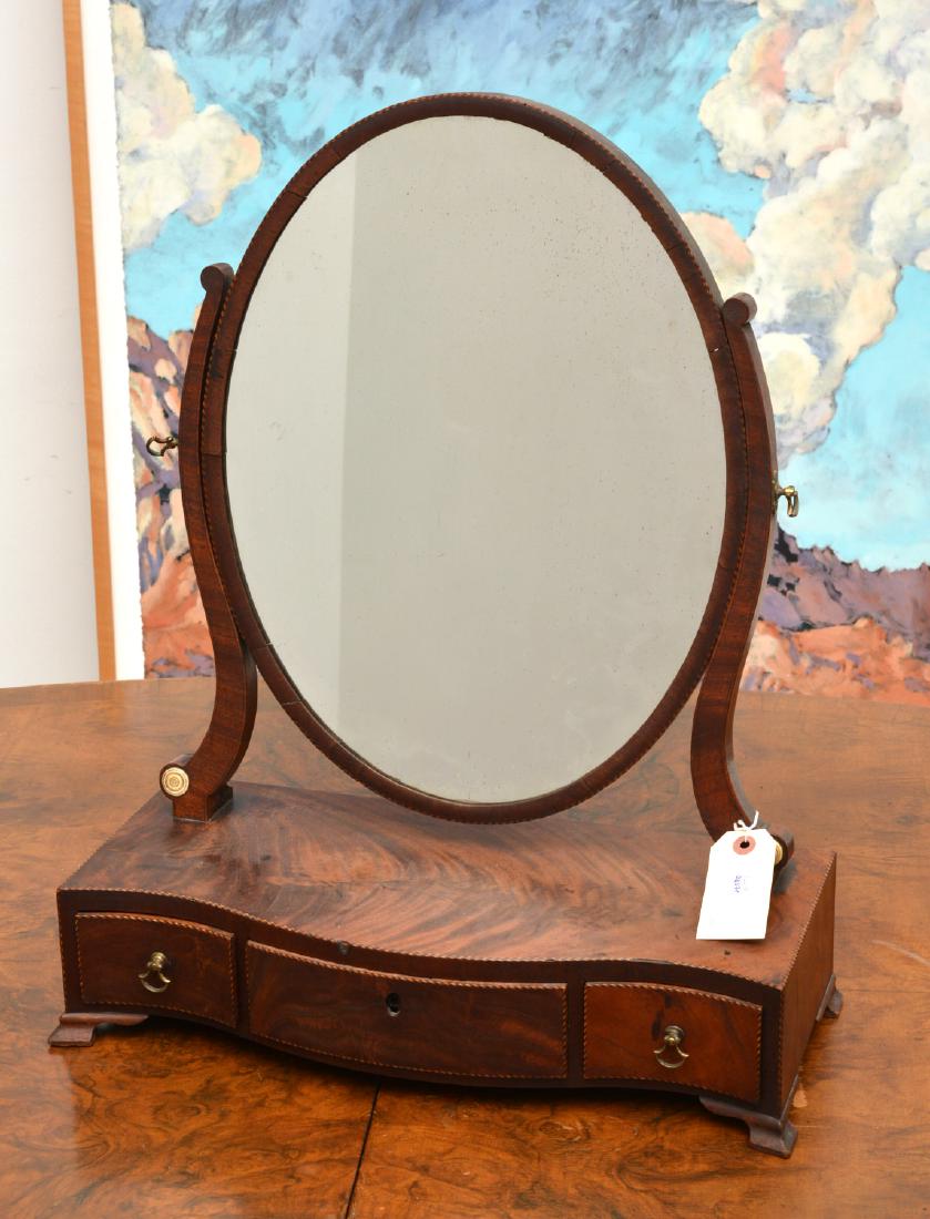 American Federal mahogany inlaid dressing mirror (1 of 7)