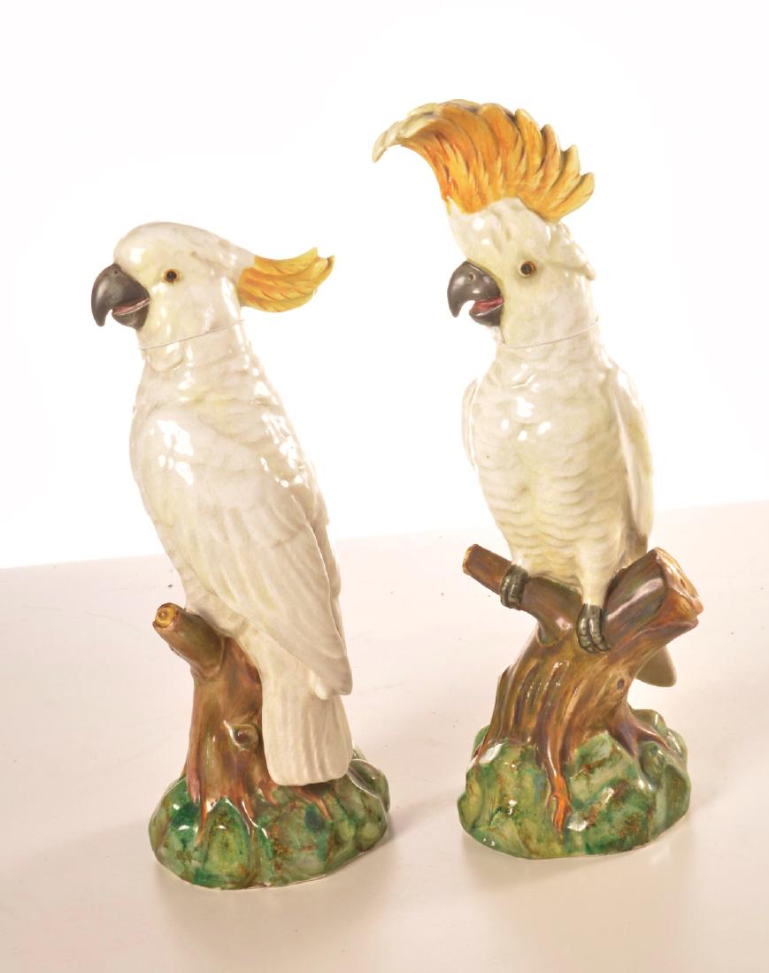 (2) Minton style majolica cockatoo birds (1 of 6)