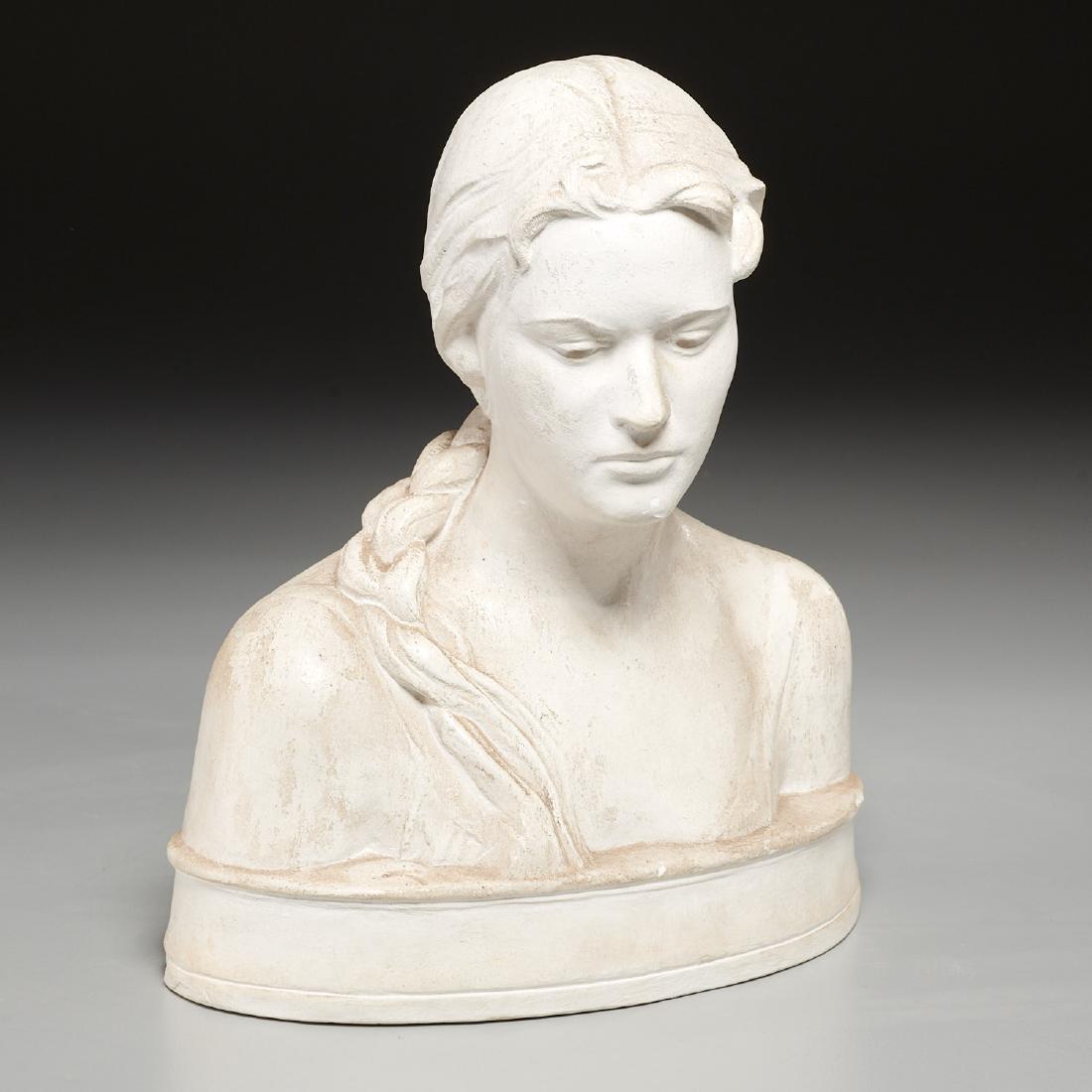Harriet Hyatt Mayer, plaster maquette: Harriet Hyatt Mayer, plaster maquette, Harriet Hyatt Mayer (American, 1868-1960), Anna Hyatt Huntington at 16, unsigned, 10"h x 8.75"w x 4"d Provenance: From an Estate of descendants of Anne Hyatt Hun