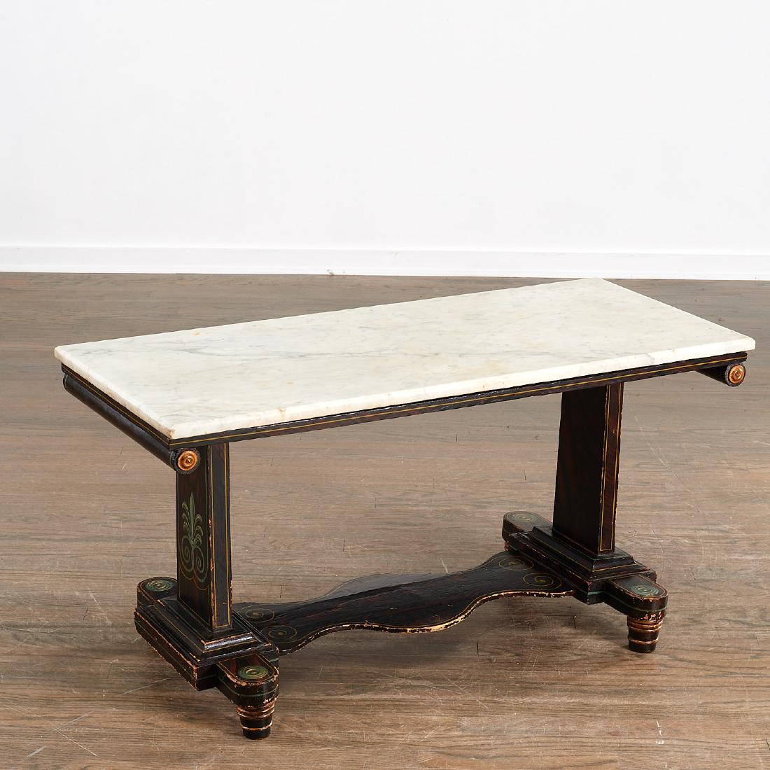 Victorian grain painted marble top table (1 of 7)