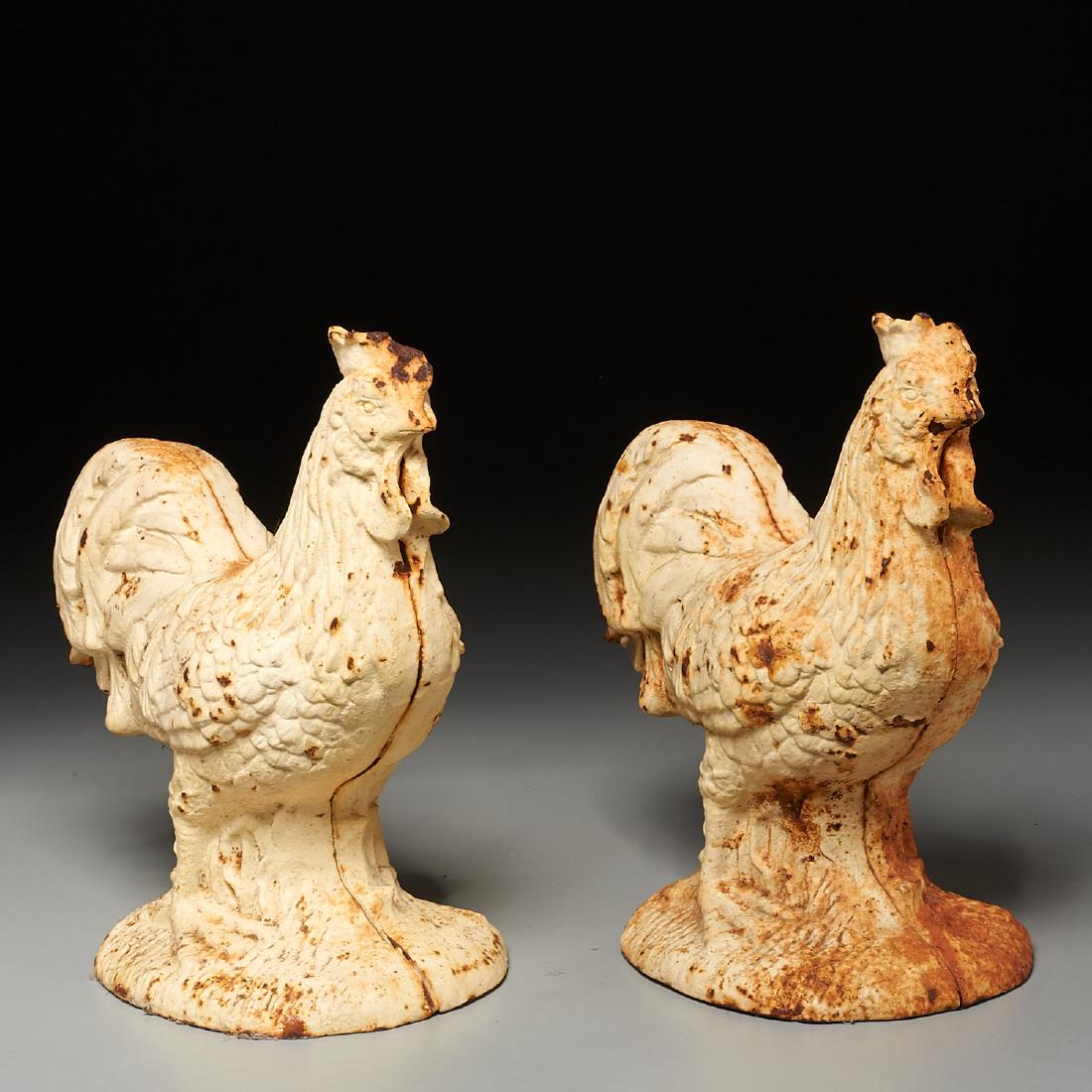 (2) Cast iron rooster doorstops (1 of 6)