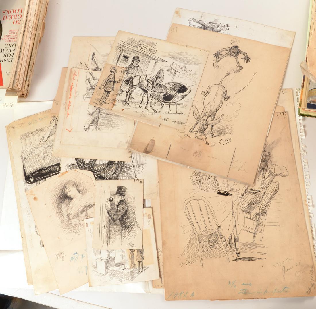 (14) Puck signed original illustrations c. 1890 (1 of 7)