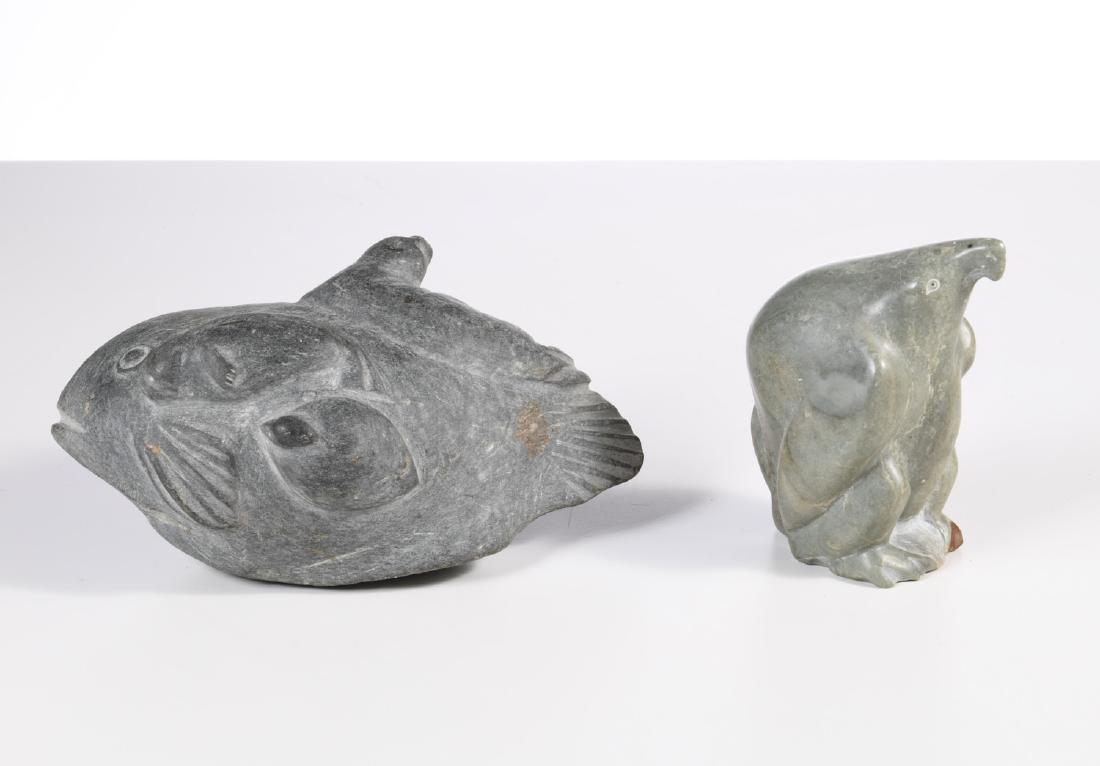 (2) Inuit stone carved figures (1 of 9)