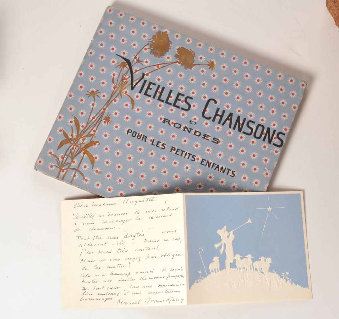 Marcel Grandjany note to Huguette Clark + book (1 of 6)