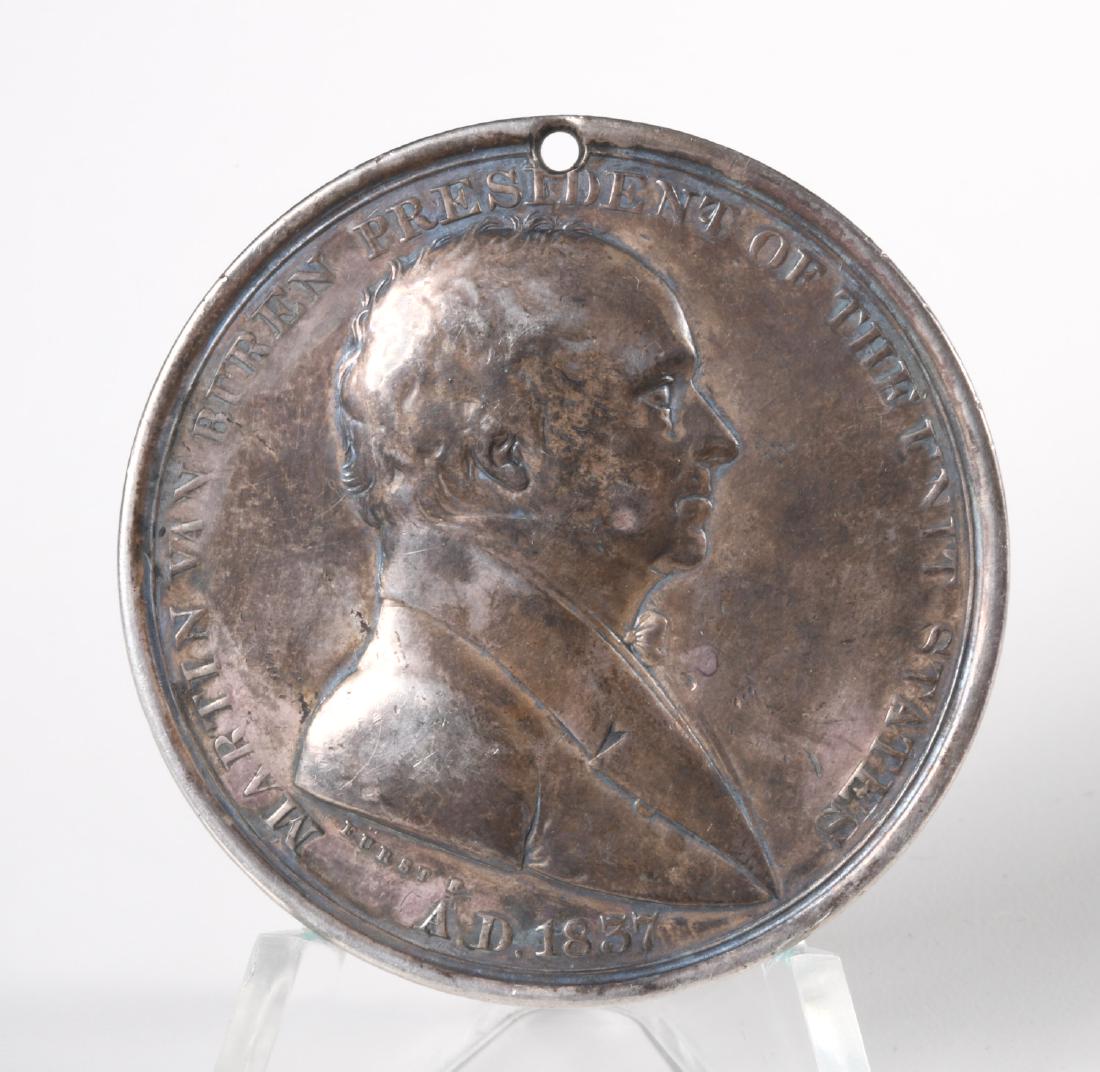 1837 Martin Van Buren Indian Peace Medal, silver plate (1 of 6)