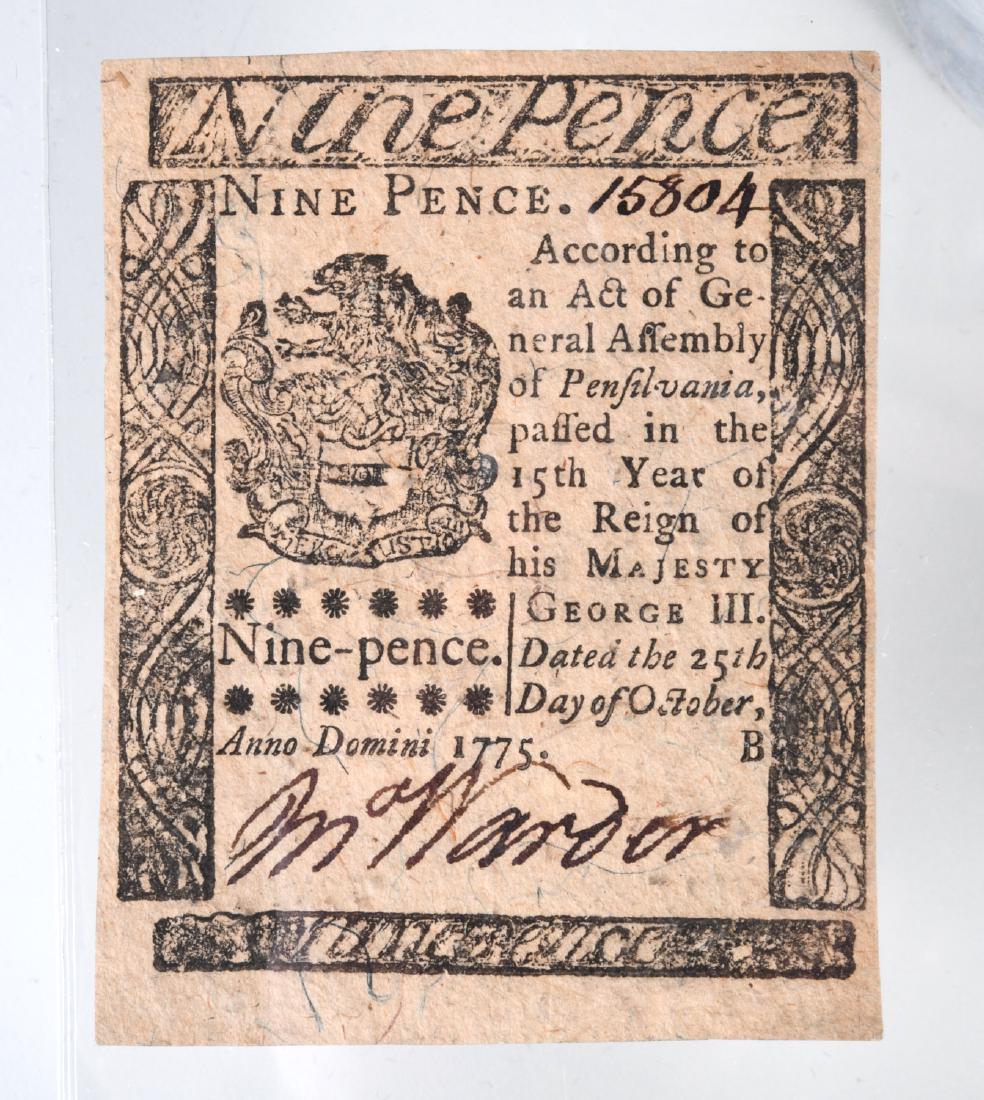 1775 Colonial Note Nine Pence (1 of 7)