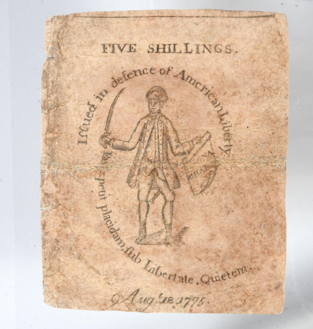 1775 Paul Revere engraved Five Shillings Note (1 of 6)