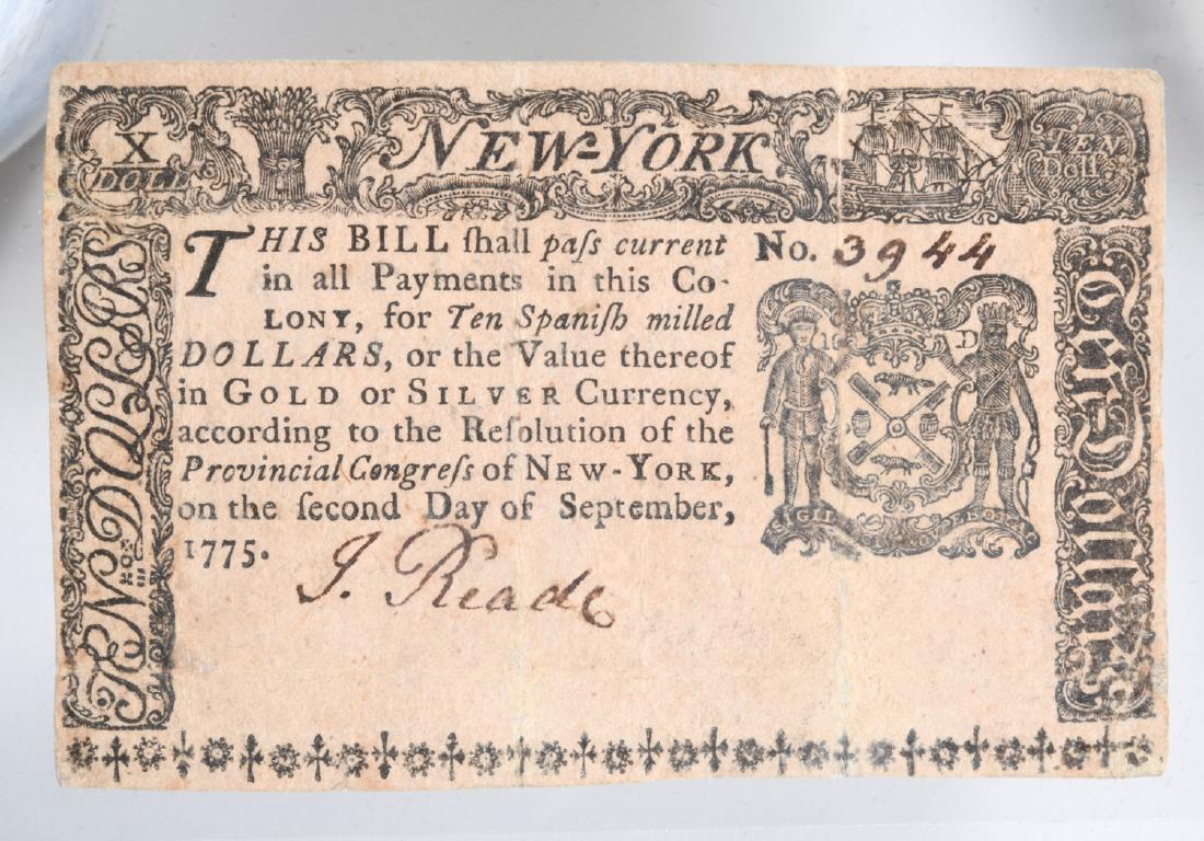 1775 Colonial Ten Dollar Note, New-York (1 of 4)
