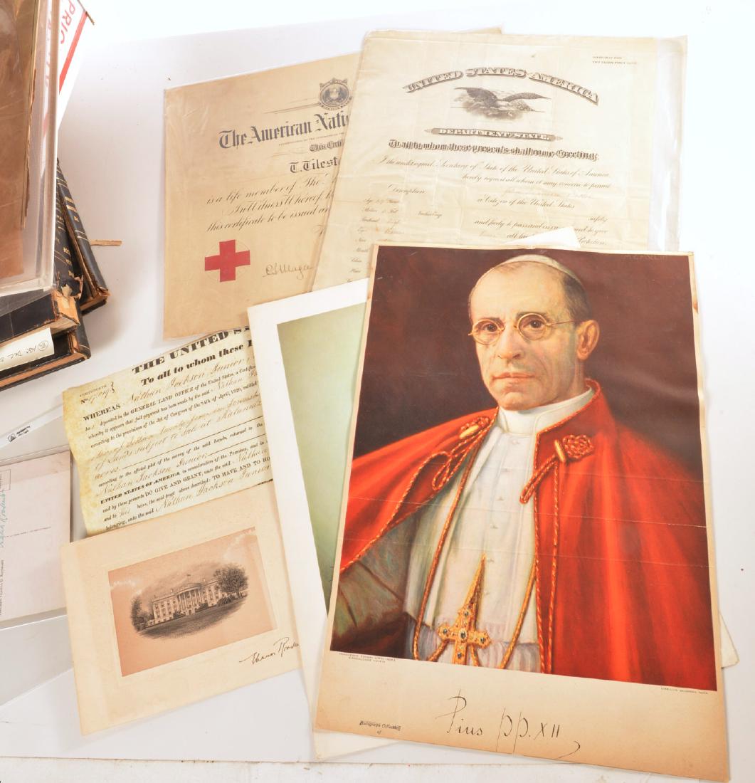 (7) Autographs incl. Pope Pius XII, E. Roosevelt (1 of 7)