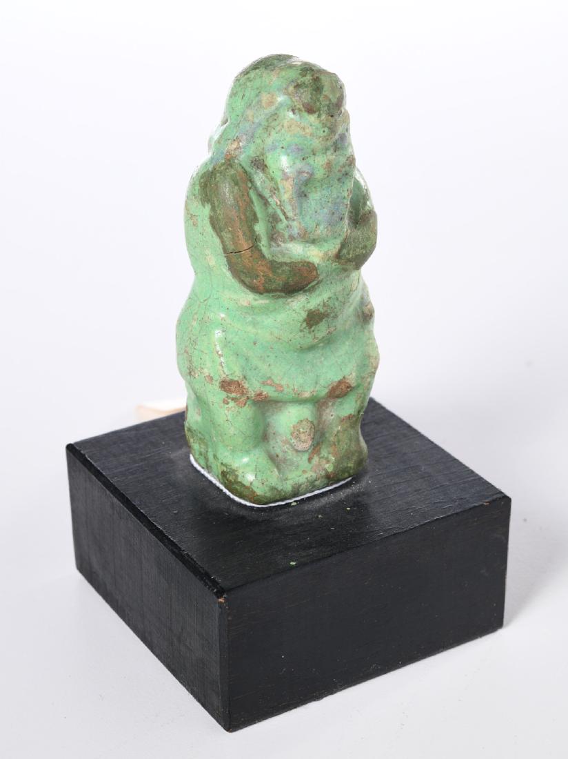 Egyptian green faience amulet of Bes (1 of 6)