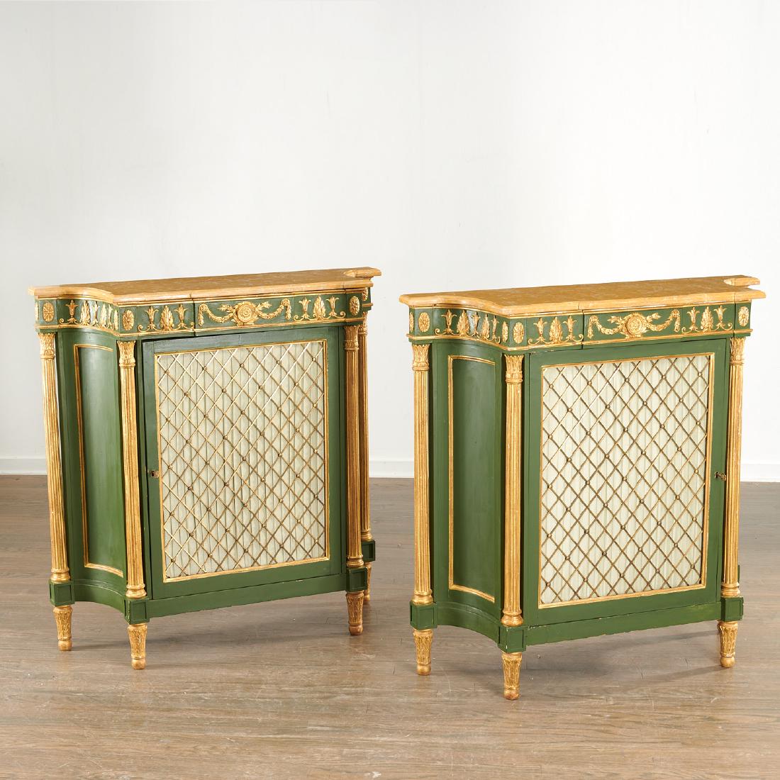 Nice pair George III style painted side cabinets (1 of 8)