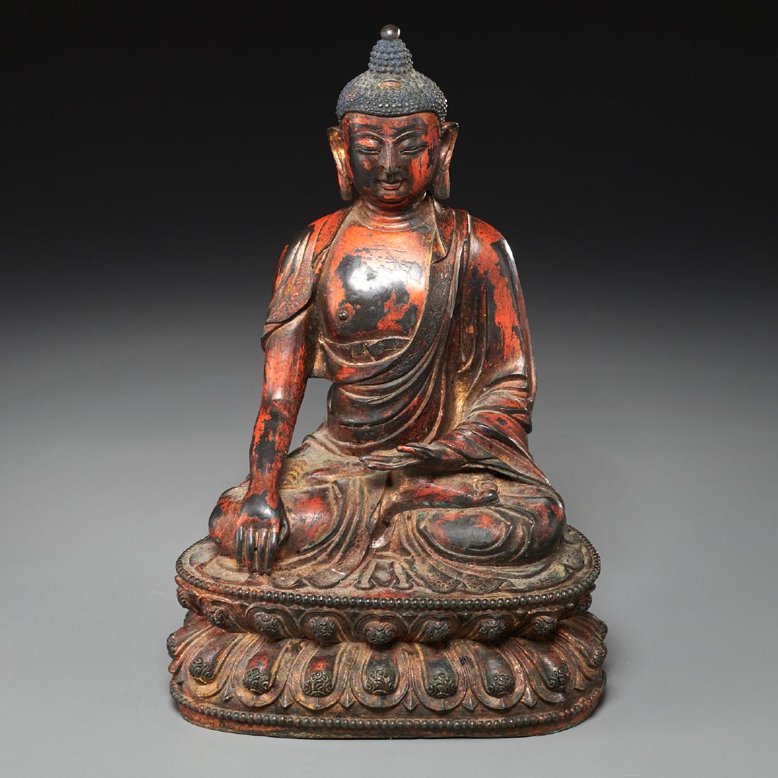 Chinese bronze seated Shakyamuni Buddha (1 of 8)