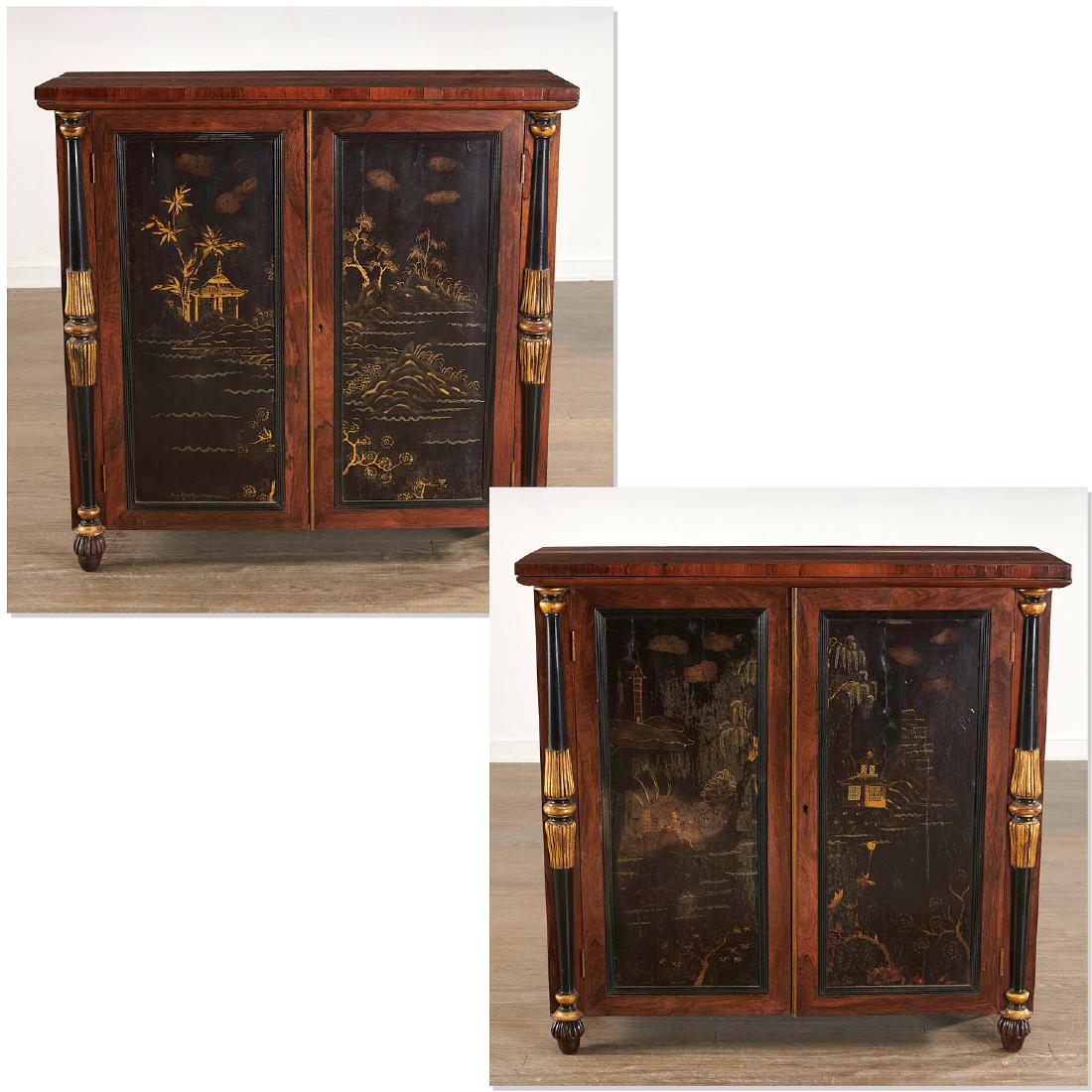 Pair William IV chinoiserie side cabinets (1 of 10)