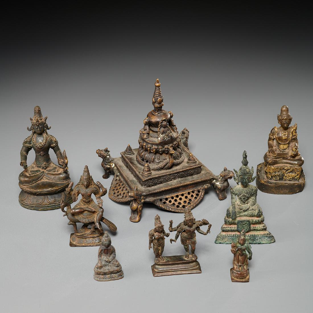 (8) small bronze Hindu and Buddhist figures (1 of 10)