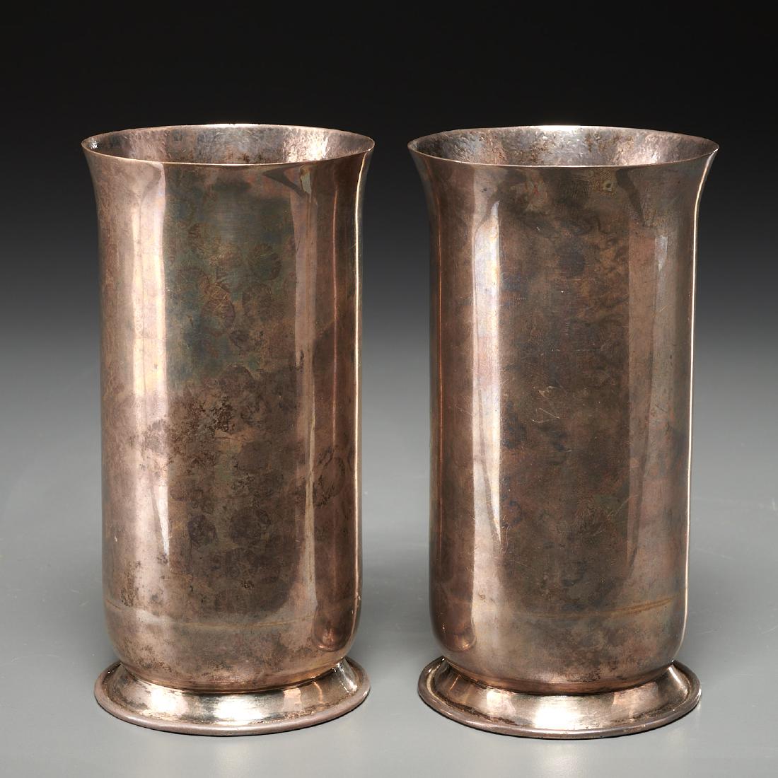 Hector Aguilar, pair .940 silver beaker vases (1 of 6)