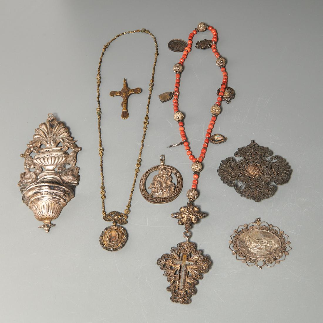 Spanish Colonial silver filigree jewelry & relics (1 of 10)