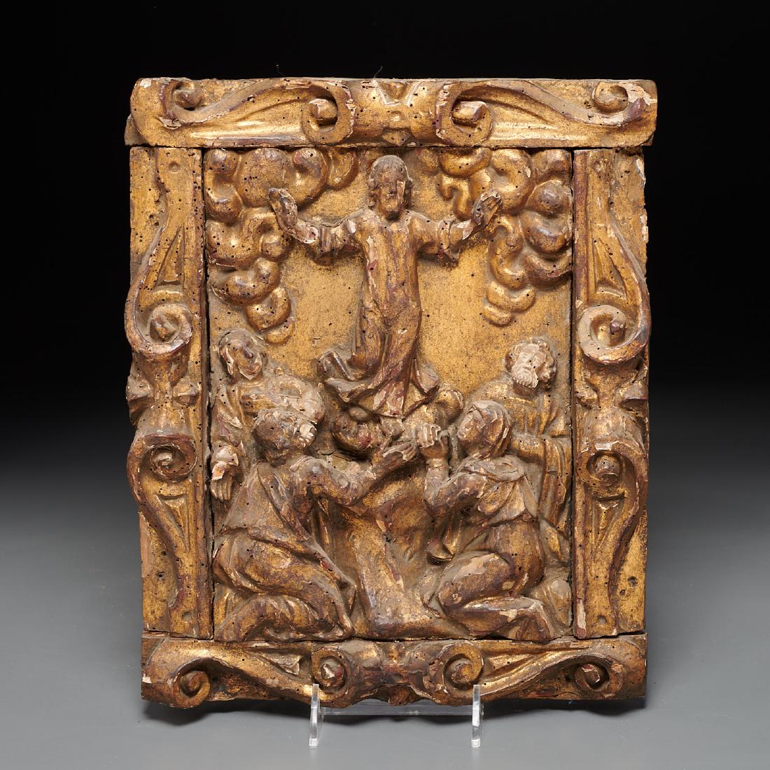 Spanish Colonial School, Resurrection carving (1 of 5)