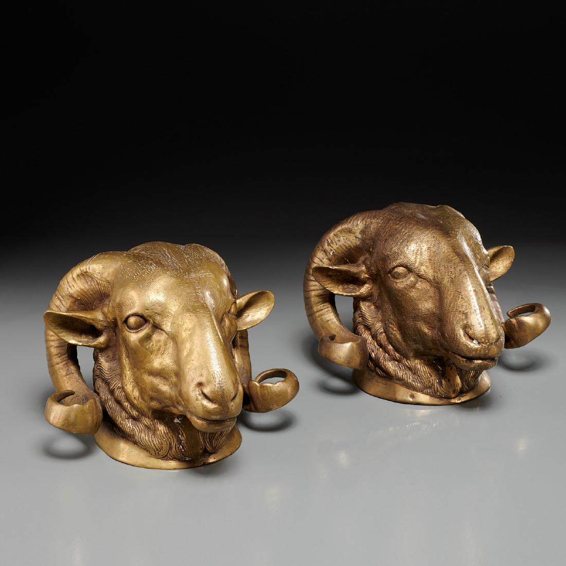 Pair bronze ram's head ornaments (1 of 7)