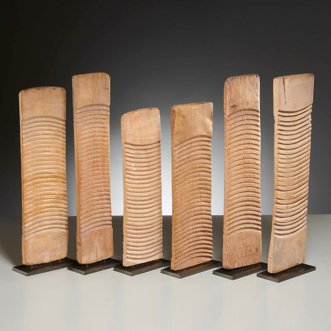 Sculptural grouping (6) antique Tribal washboards (1 of 6)