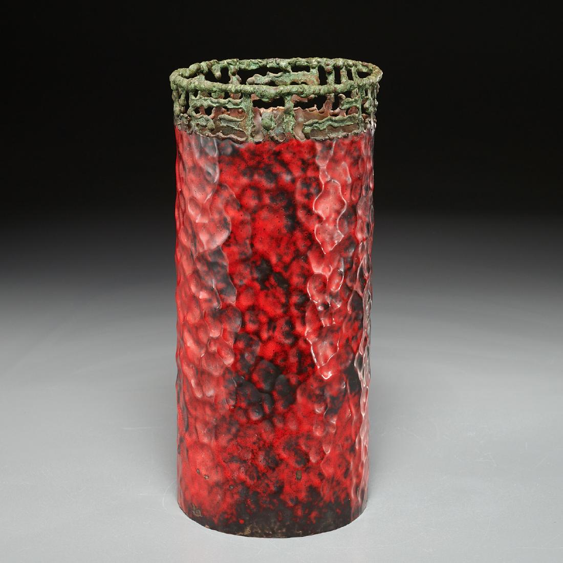 Marcello Fantoni, enameled copper vase (1 of 6)
