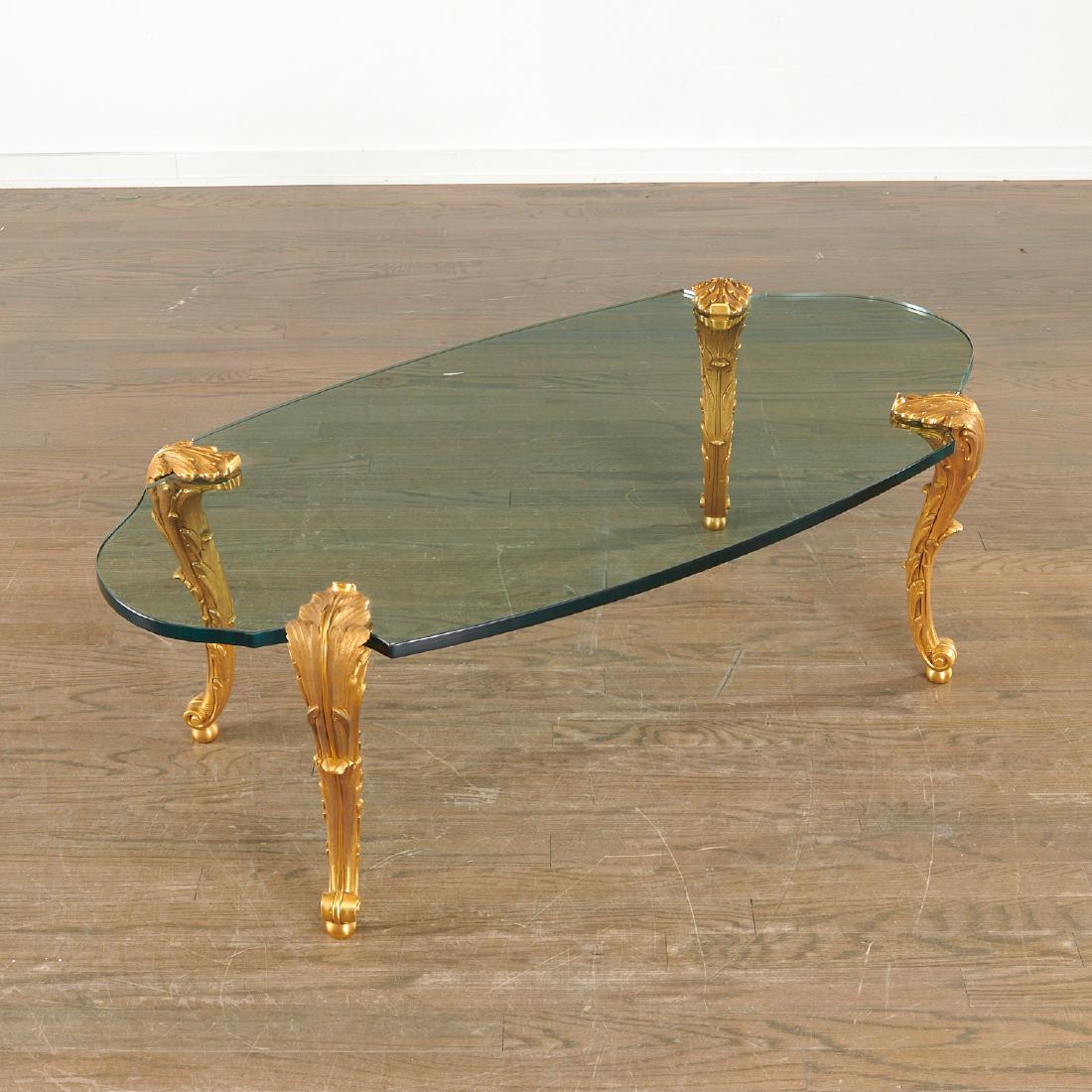 P.E. Guerin gilt bronze and glass coffee table (1 of 6)