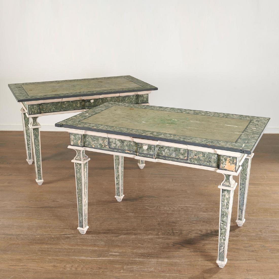 Pair marbleized console tables by Michael Smith (1 of 8)