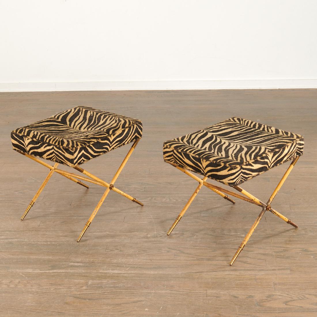 Tommi Parzinger, pair X-base stools (1 of 6)
