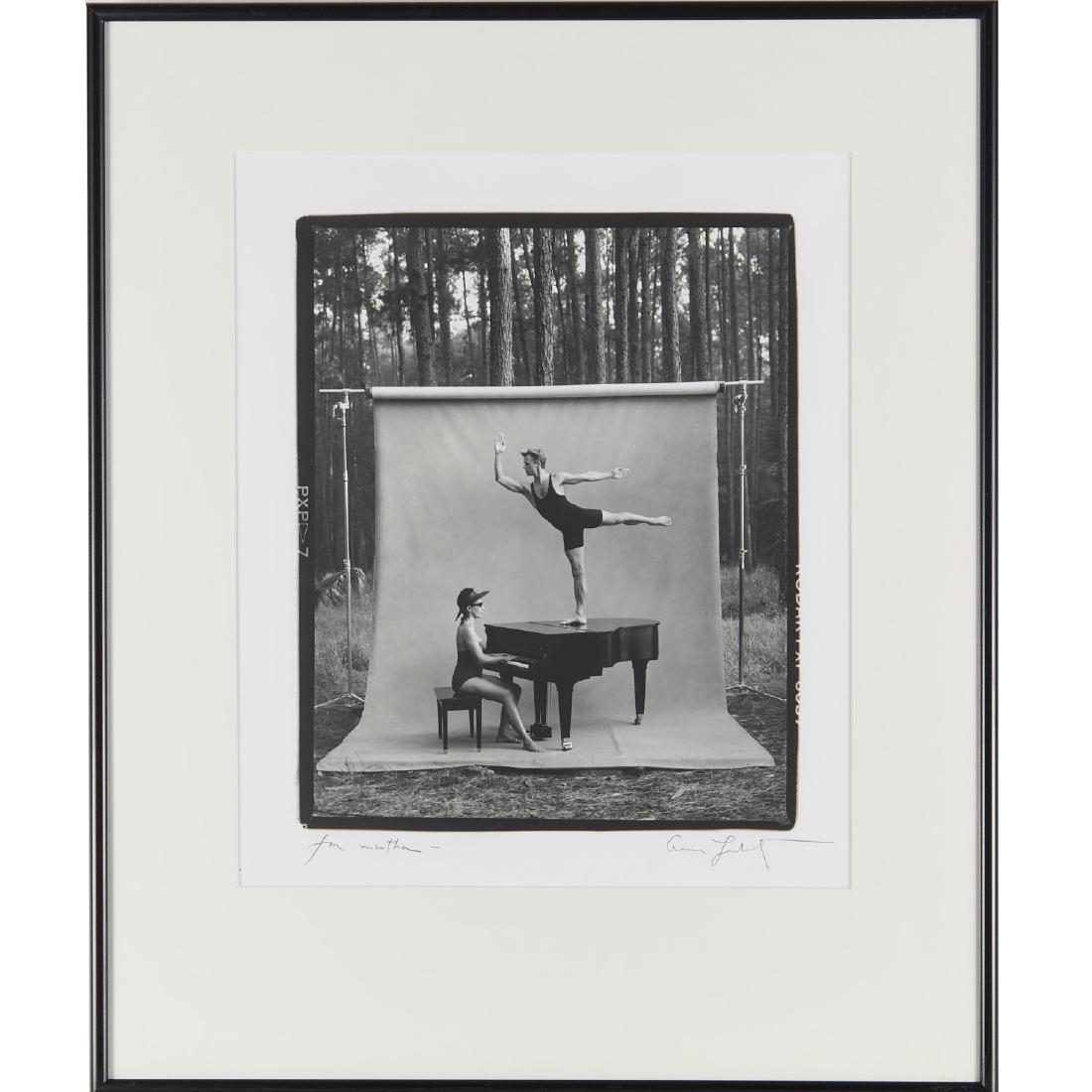 Annie Leibovitz, photograph, 1990: Annie Leibovitz, photograph, 1990, Annie Leibovitz (American, b. 1949), Mikhail Baryshnikov/Linda Dowdell, 1990, gelatin silver print, pencil signed and dedicated "To Martha" along lower margin, matte
