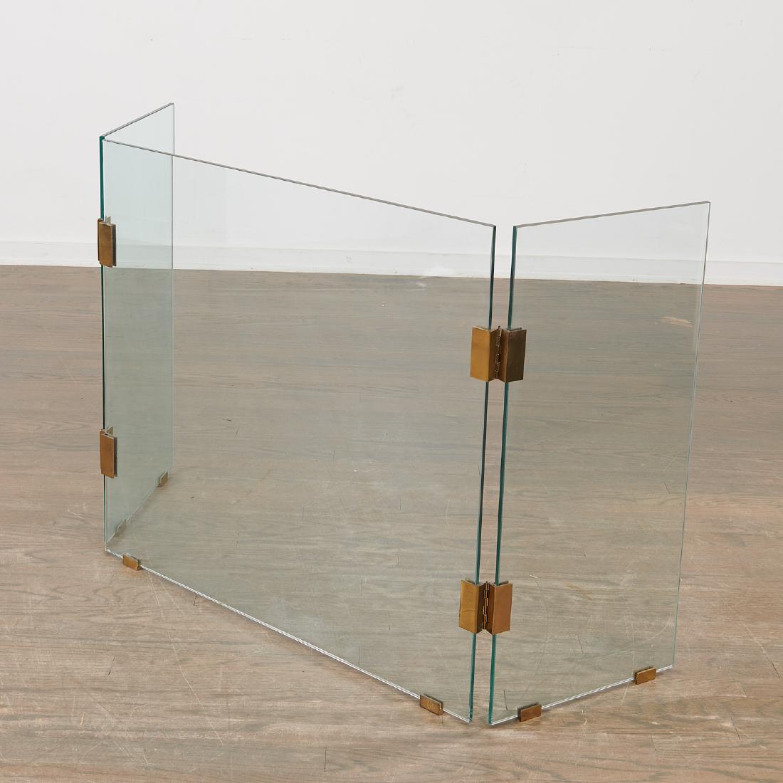 French Modern three panel glass fire screen (1 of 8)
