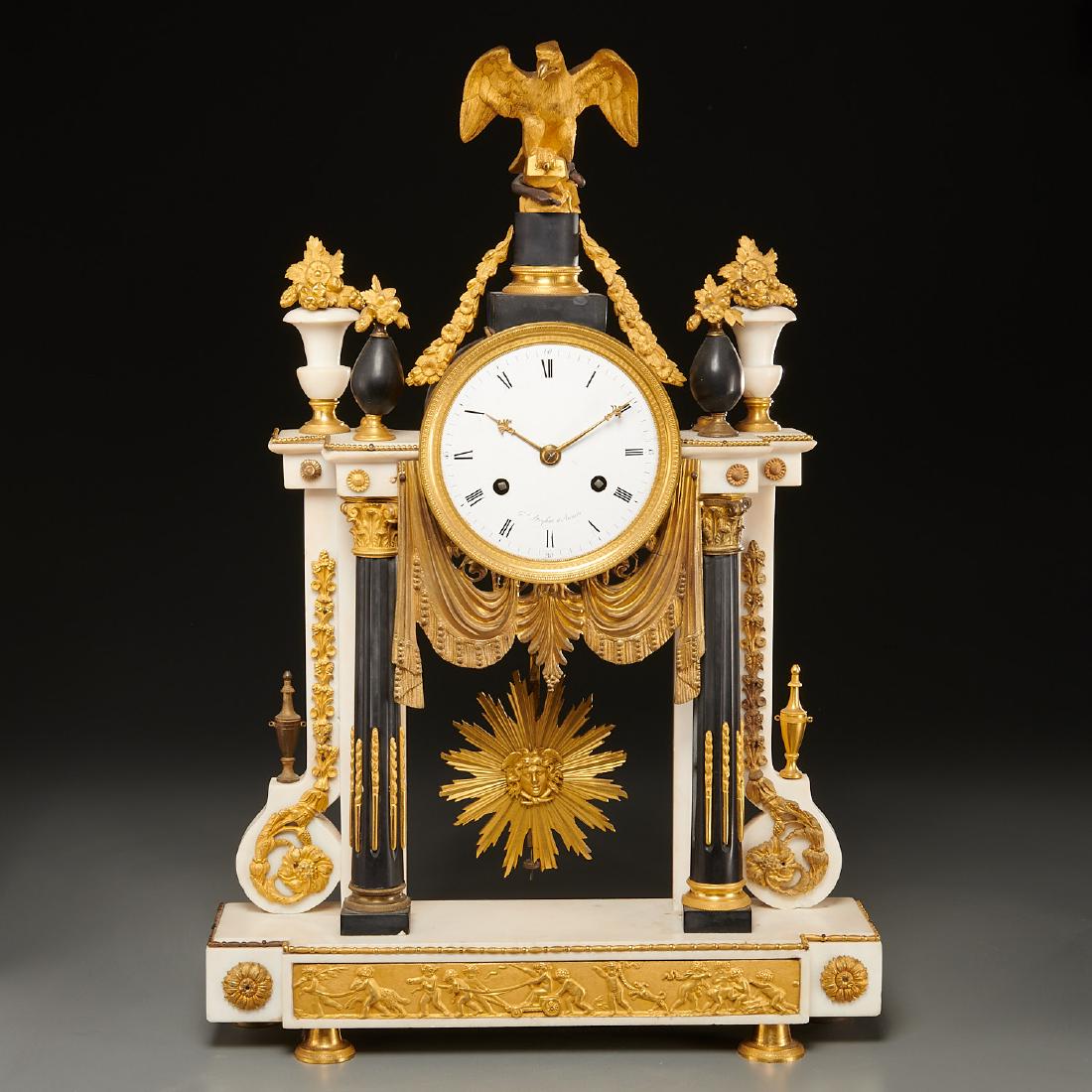 Continental Empire bronze mounted marble clock (1 of 10)