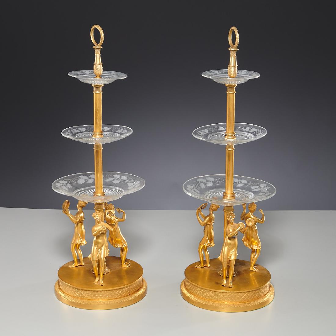Pair Austrian gilt bronze and glass dessert stands (1 of 7)