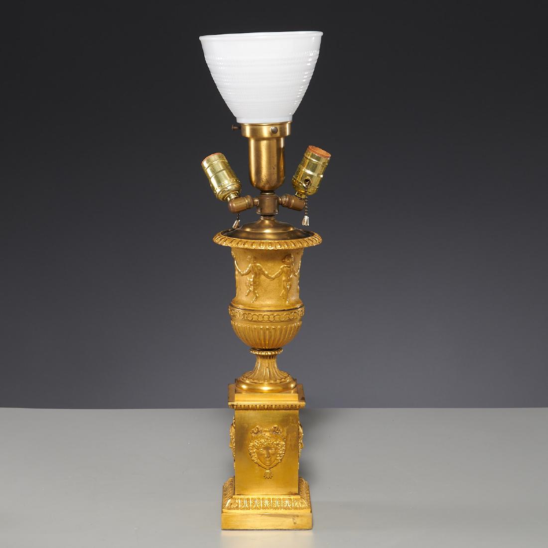 Empire gilt bronze urn-form table lamp (1 of 6)