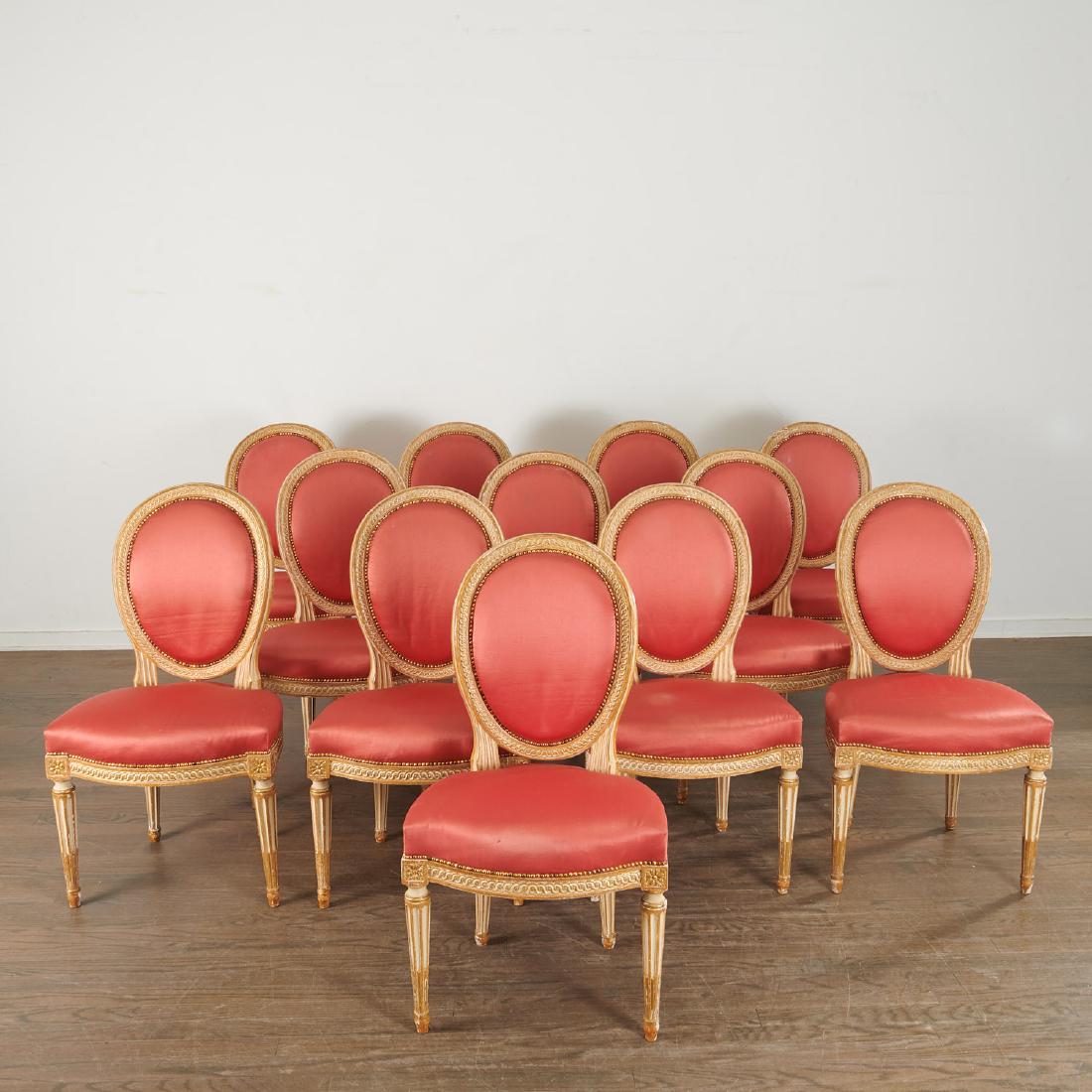 Nice set (12) Louis XVI style dining chairs (1 of 9)
