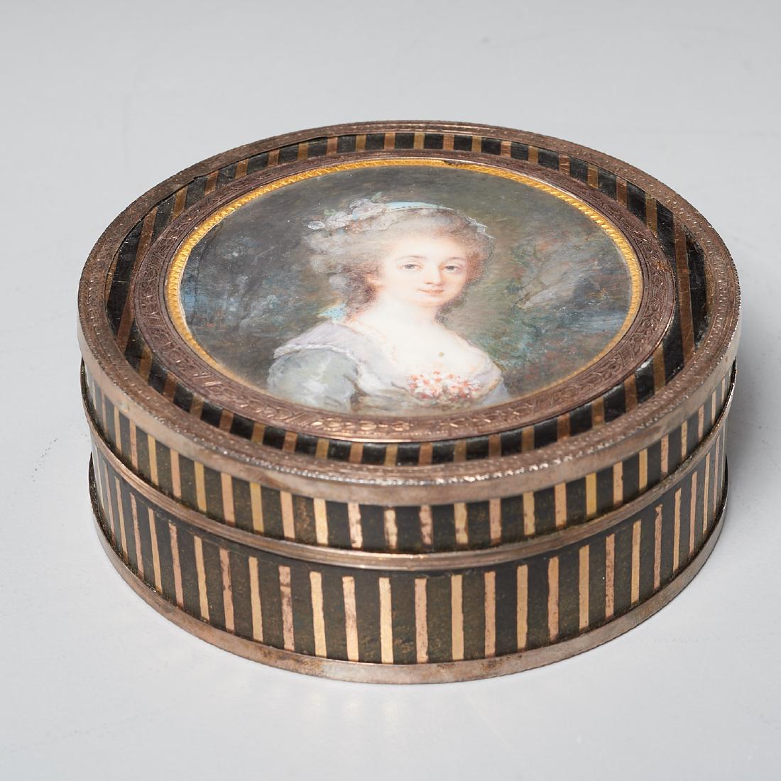 French gold inlaid box with portrait (1 of 4)