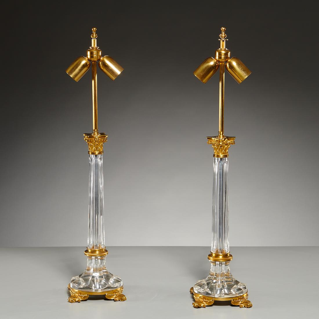 Pair Baccarat style Corinthian column form lamps (1 of 6)