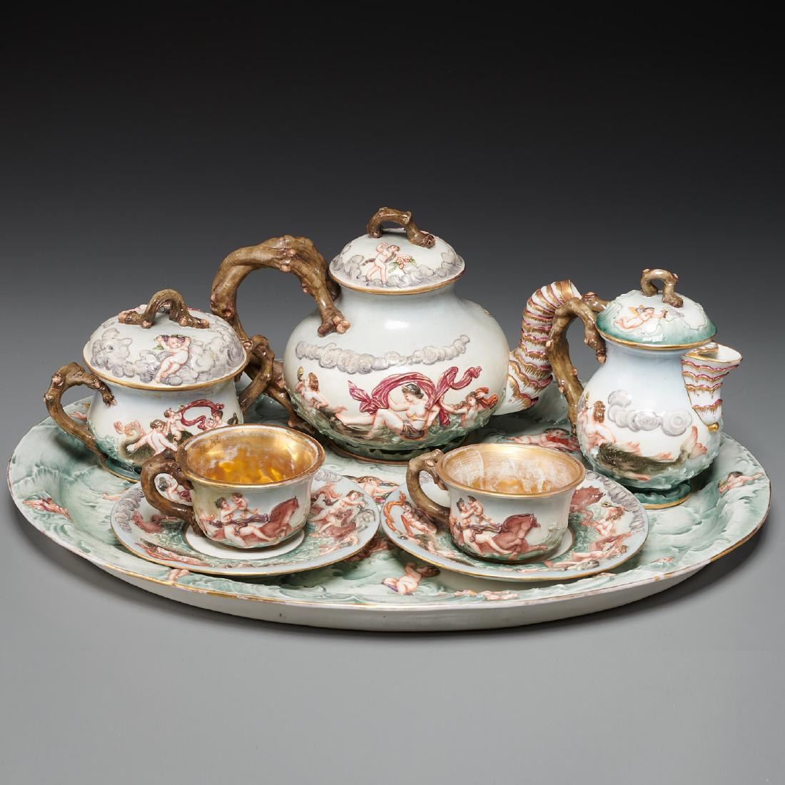 Capodimonte porcelain "Poseidon" tea service (1 of 10)