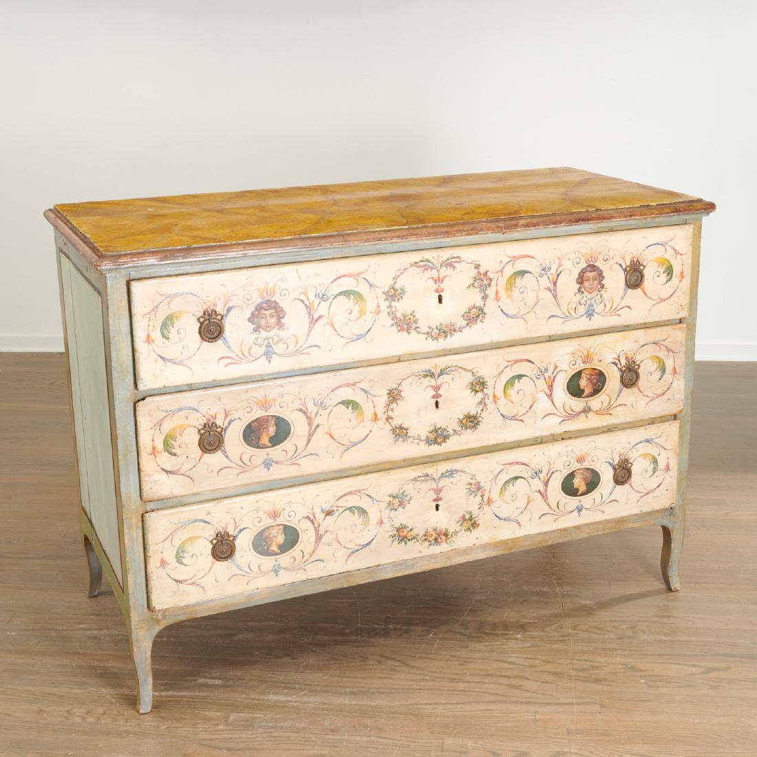 North Italian painted and faux marble top commode (1 of 10)