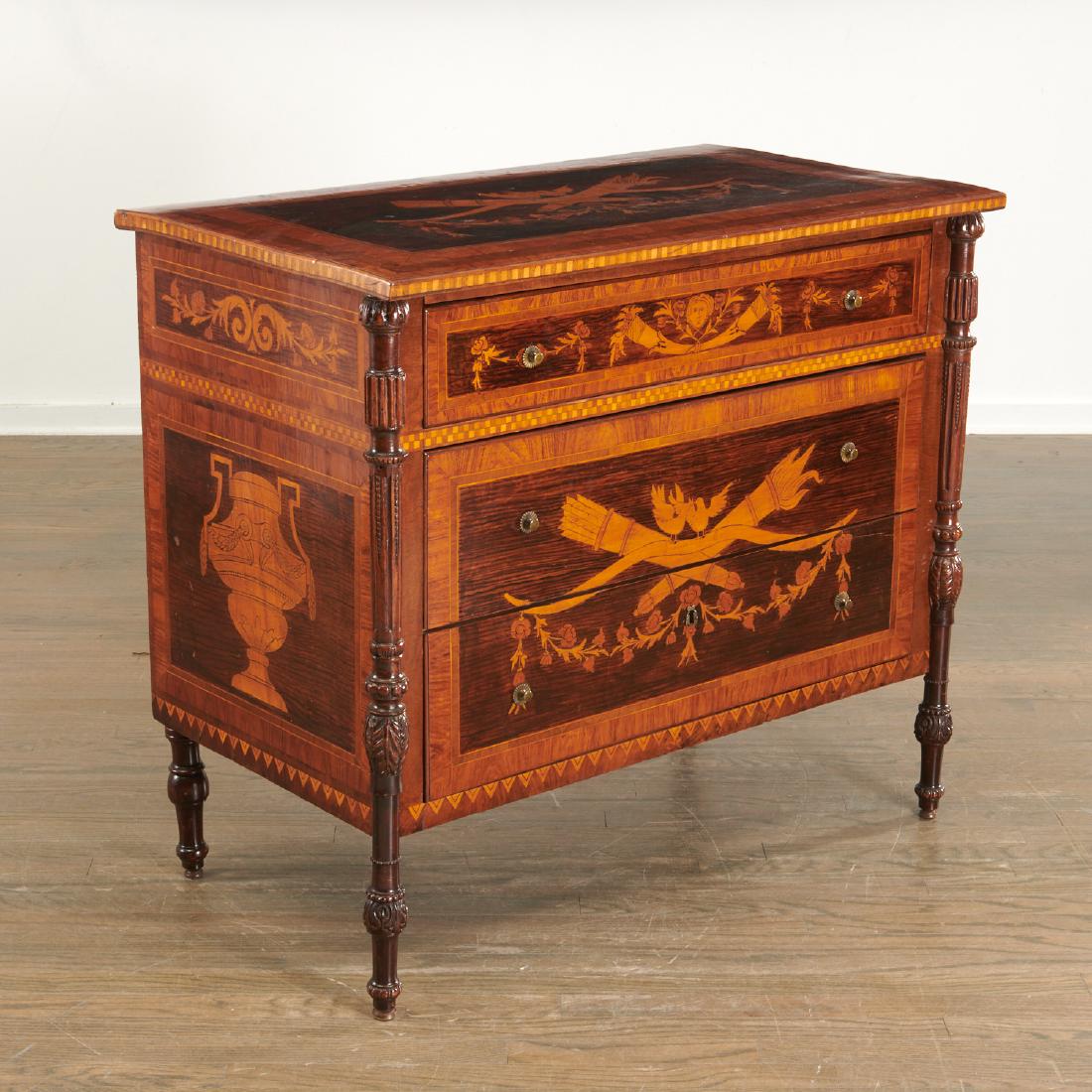 Italian Neoclassic marquetry inlaid commode (1 of 9)