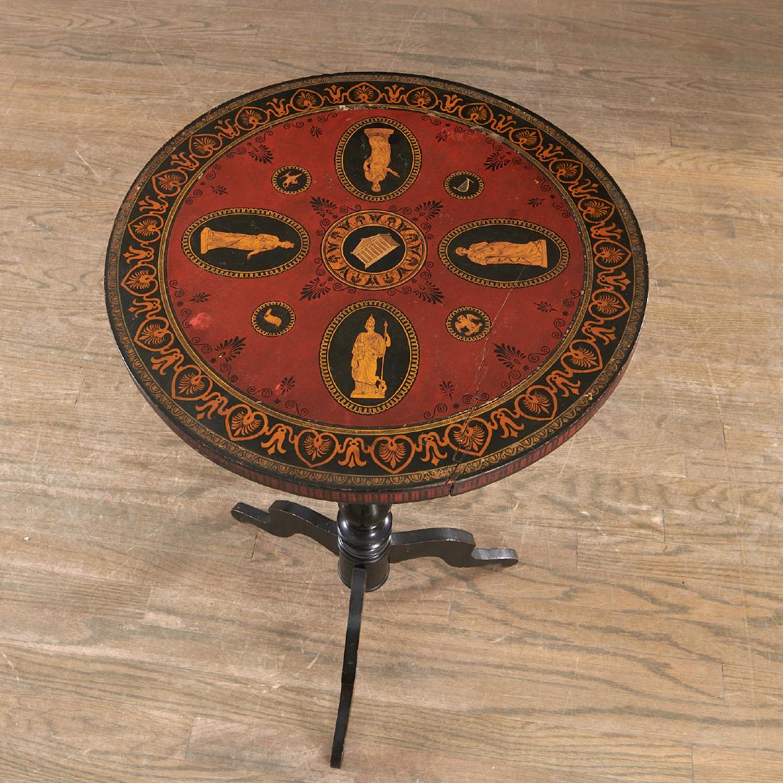 Italian Neoclassic paint decorated pedestal table (1 of 8)