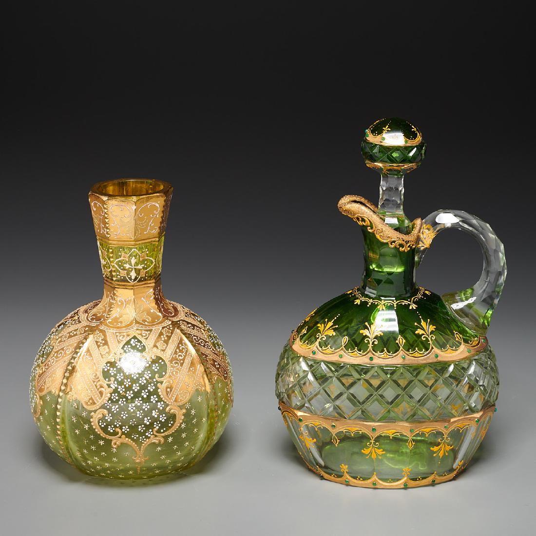 (2) Ludwig Moser gilt decorated glass bottles (1 of 9)