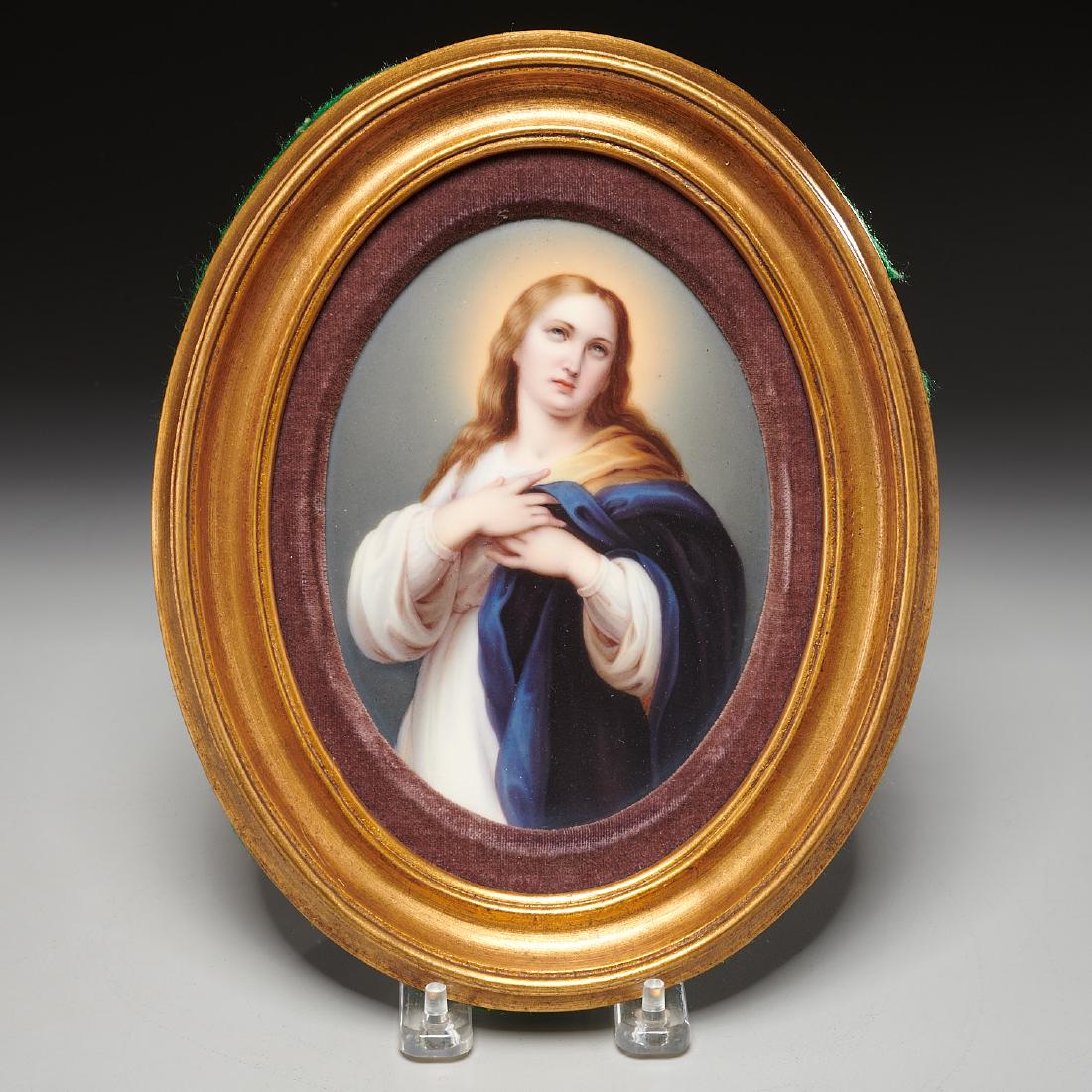 KPM (attrib.) painted porcelain plaque, Madonna (1 of 6)