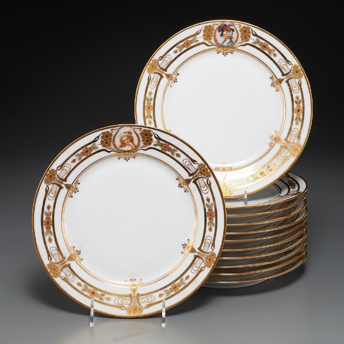 Set (12) A. Lamm Dresden royal portrait plates (1 of 10)