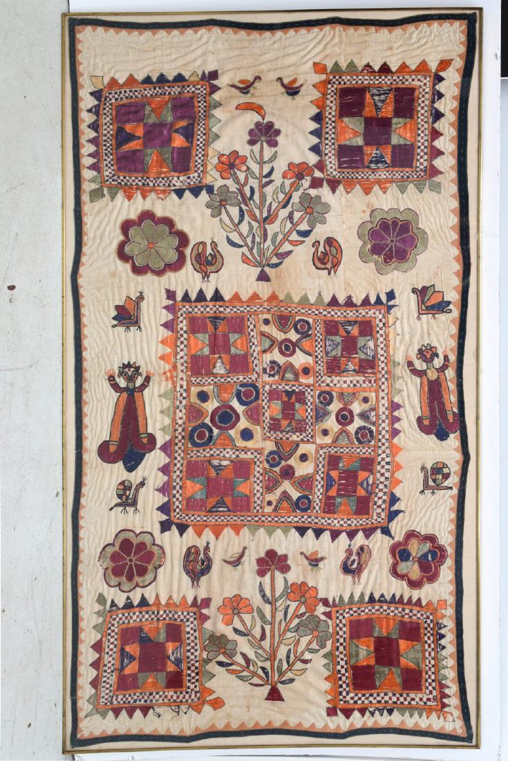 Large antique Suzani embroidered textile (1 of 9)