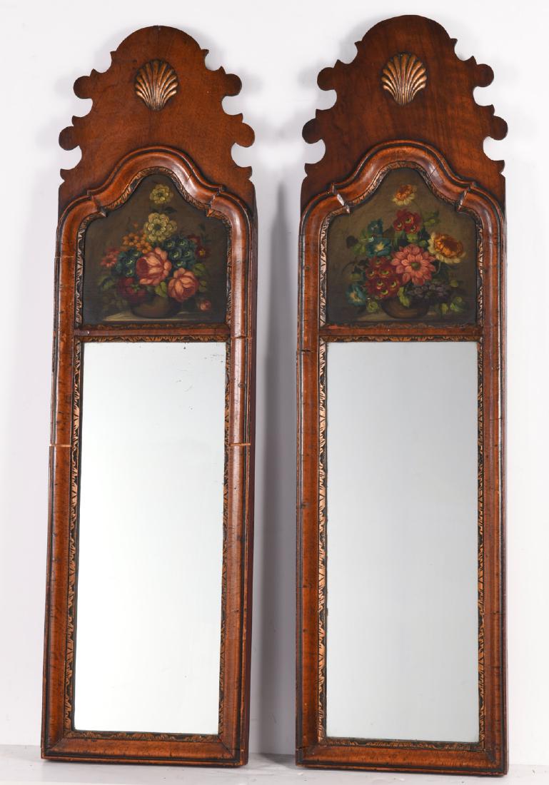 Pair antique George II style painted wall mirrors (1 of 6)