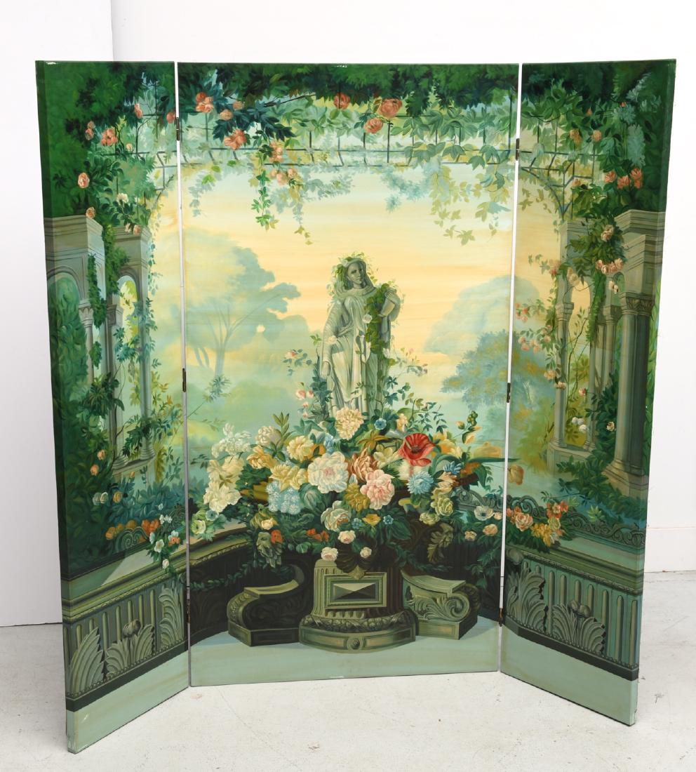 Painted canvas floor screen (1 of 10)