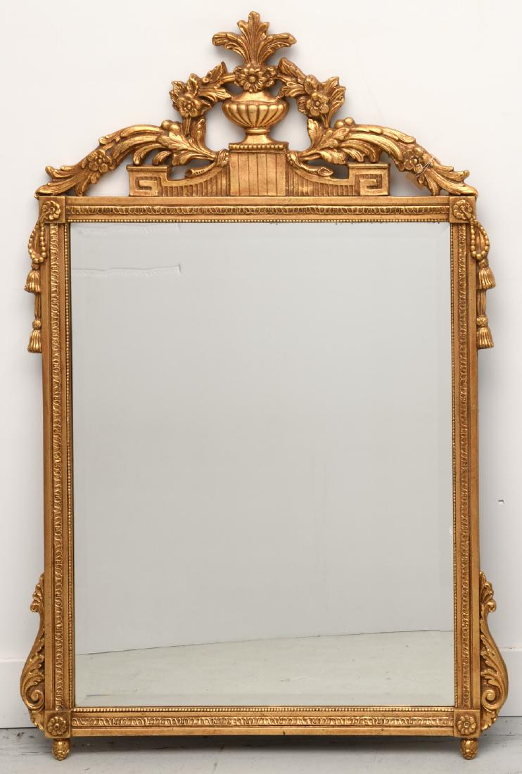 Continental Neoclassic style giltwood mirror (1 of 7)