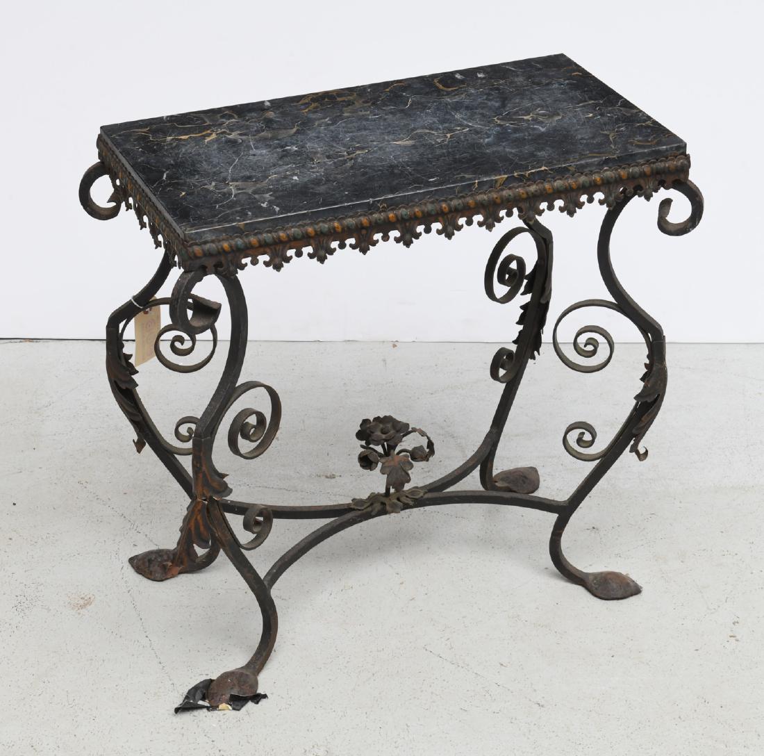 Baroque style wrought iron side table (1 of 6)