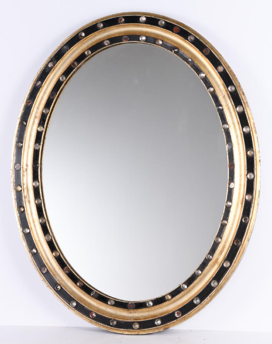 Irish Regency parcel gilt and ebonized mirror (1 of 4)